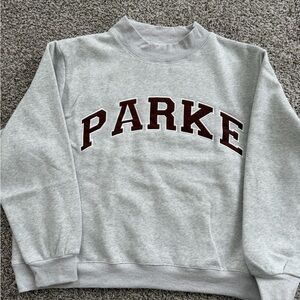 Parker Gray Sweatshirt with brown Lettering